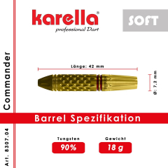 Softdart Karella Commander, gold, 90% Tungsten, 18g